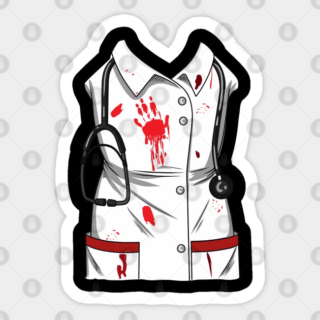 Bloody Nurse Costume Halloween Zombie Blood Sticker by Shirtbubble